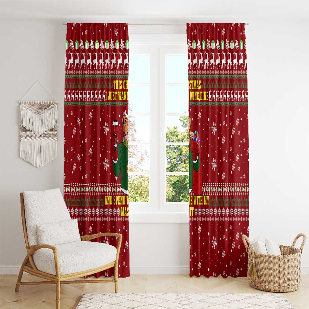 Spend Time With My Mastiff Christmas Window Curtain Xmas Holiday Patterns - Wonder Print Shop