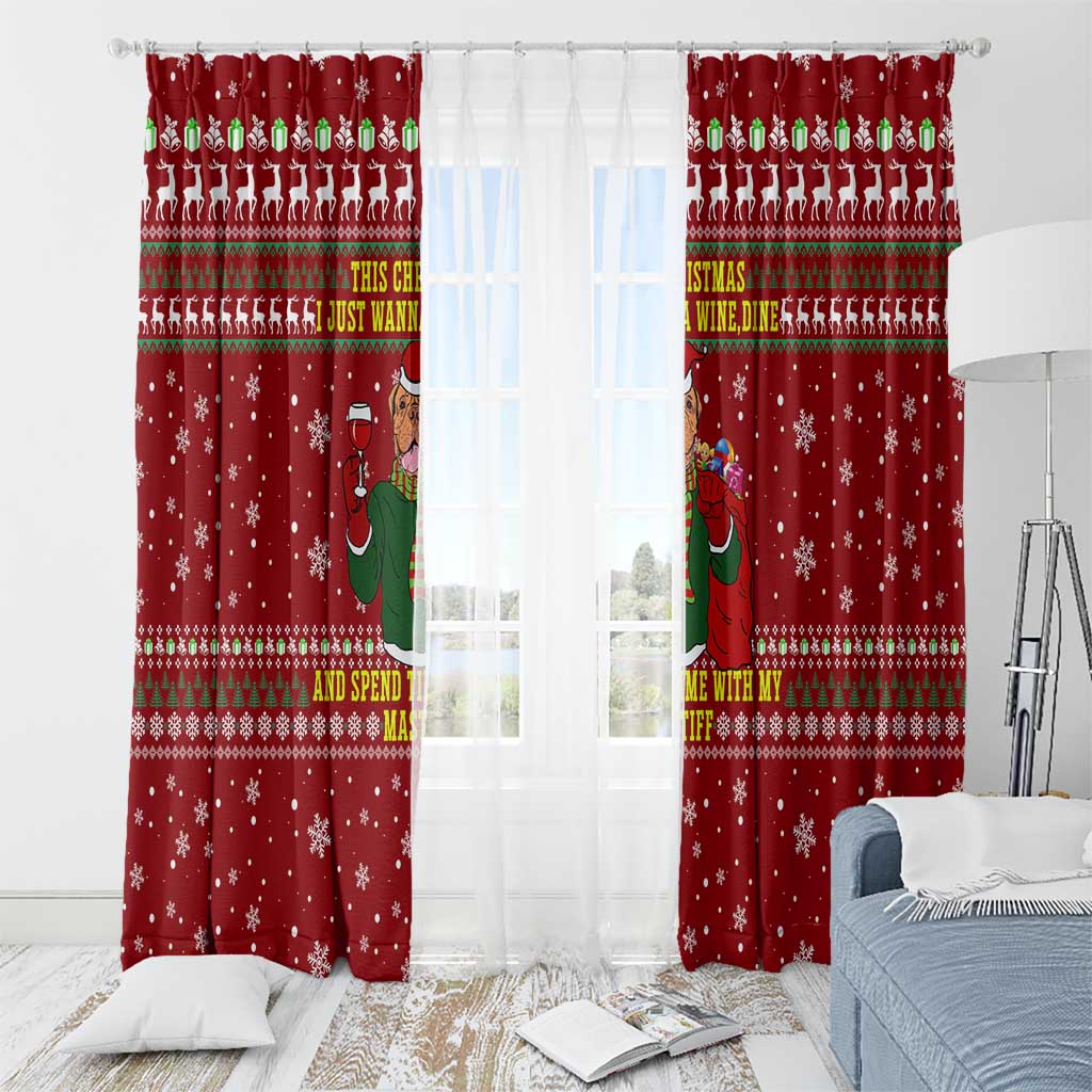 Spend Time With My Mastiff Christmas Window Curtain Xmas Holiday Patterns - Wonder Print Shop