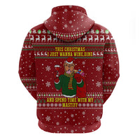 Spend Time With My Mastiff Christmas Zip Hoodie Xmas Holiday Patterns - Wonder Print Shop