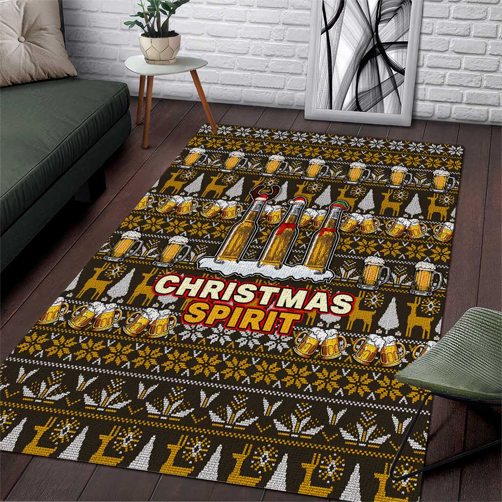 Spirit Beer Christmas Area Rug Xmas Holiday Patterns - Wonder Print Shop