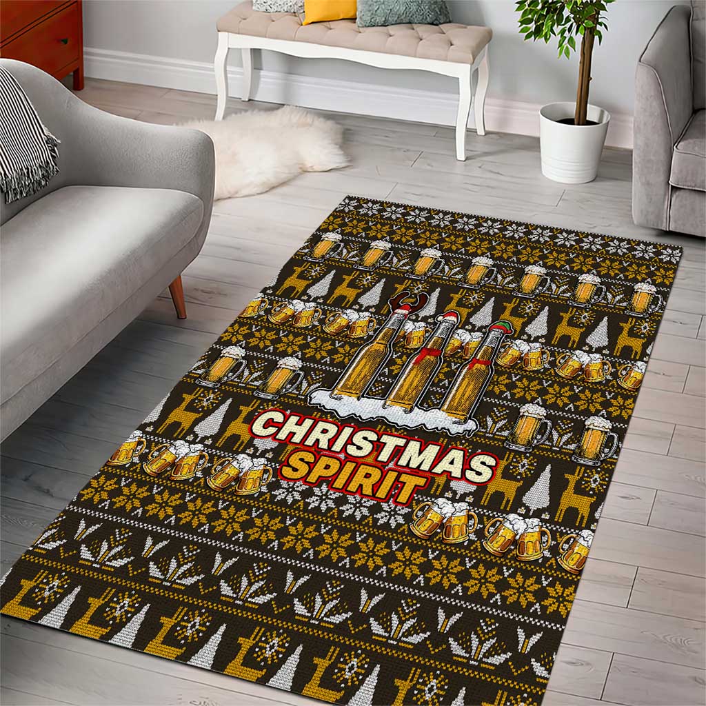 Spirit Beer Christmas Area Rug Xmas Holiday Patterns - Wonder Print Shop
