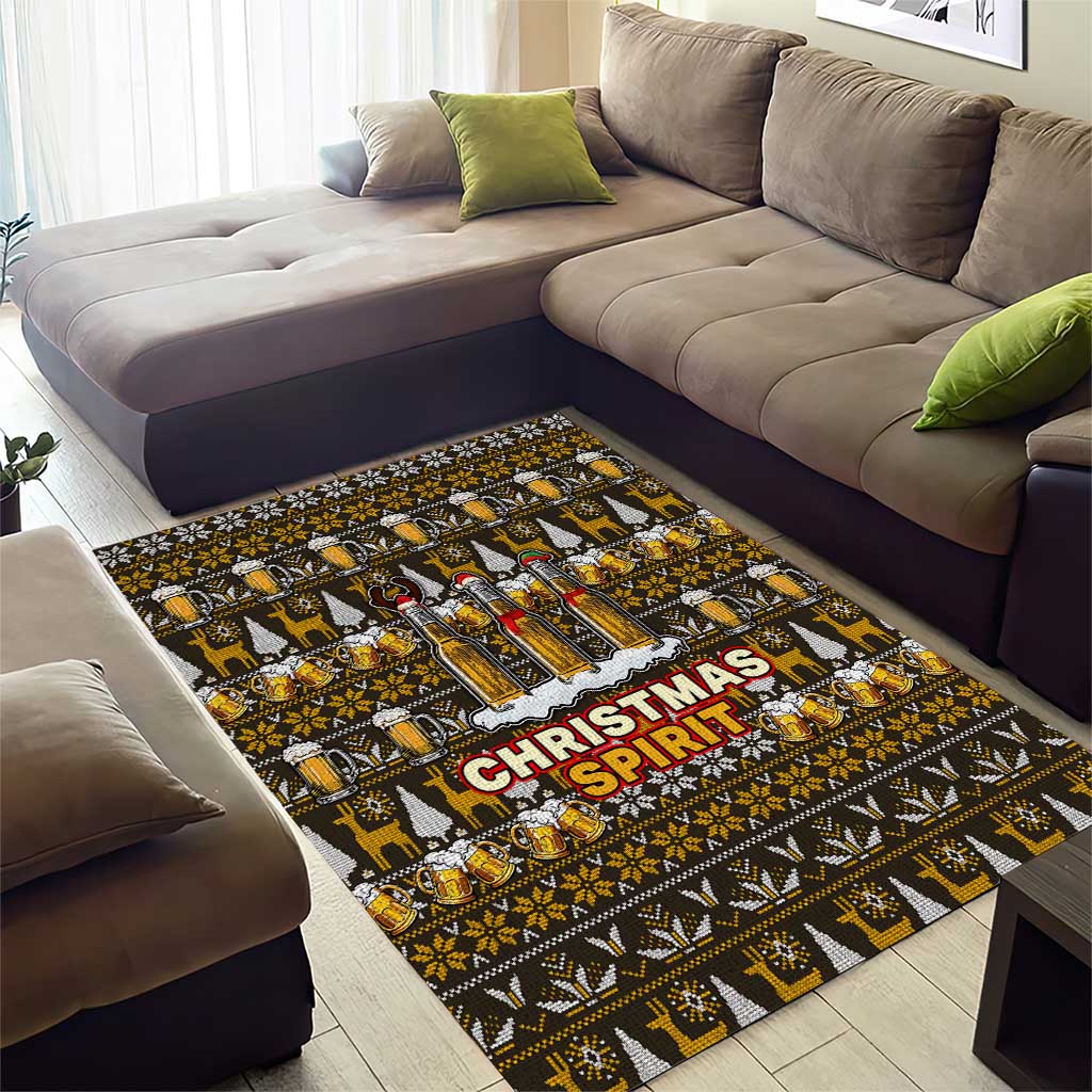Spirit Beer Christmas Area Rug Xmas Holiday Patterns - Wonder Print Shop