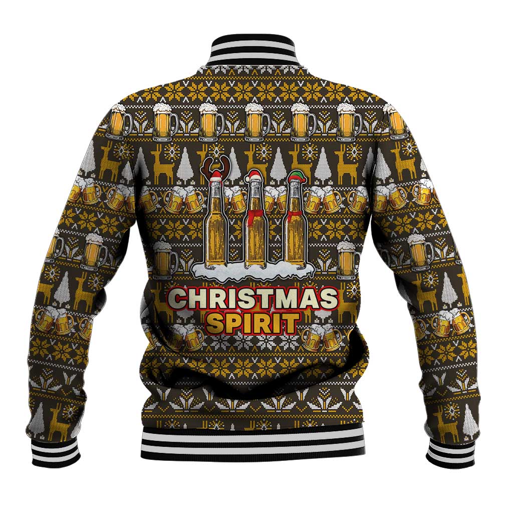Spirit Beer Christmas Baseball Jacket Xmas Holiday Patterns - Wonder Print Shop