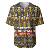Spirit Beer Christmas Baseball Jersey Xmas Holiday Patterns - Wonder Print Shop