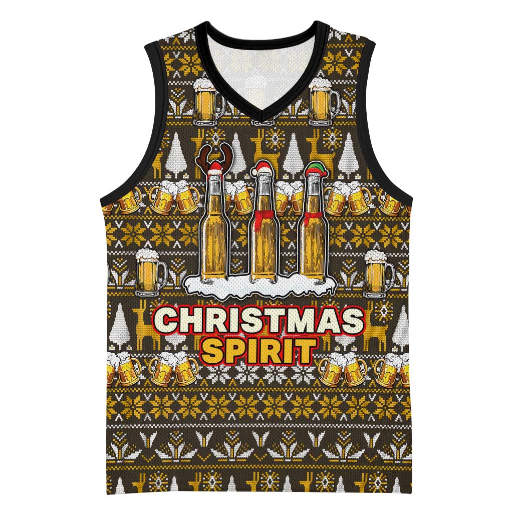 Spirit Beer Christmas Basketball Jersey Xmas Holiday Patterns - Wonder Print Shop