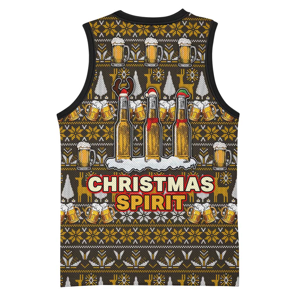 Spirit Beer Christmas Basketball Jersey Xmas Holiday Patterns - Wonder Print Shop