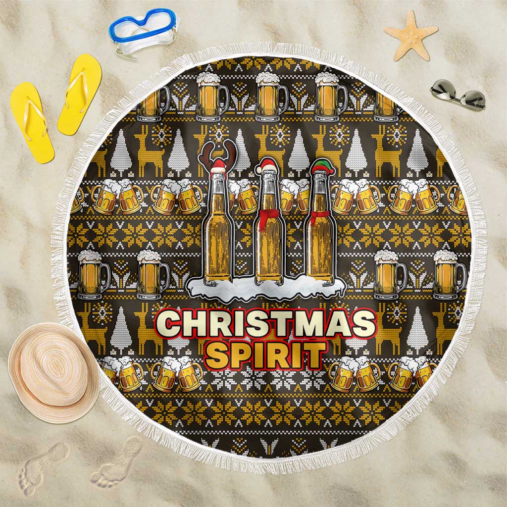 Spirit Beer Christmas Beach Blanket Xmas Holiday Patterns - Wonder Print Shop