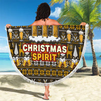 Spirit Beer Christmas Beach Blanket Xmas Holiday Patterns - Wonder Print Shop