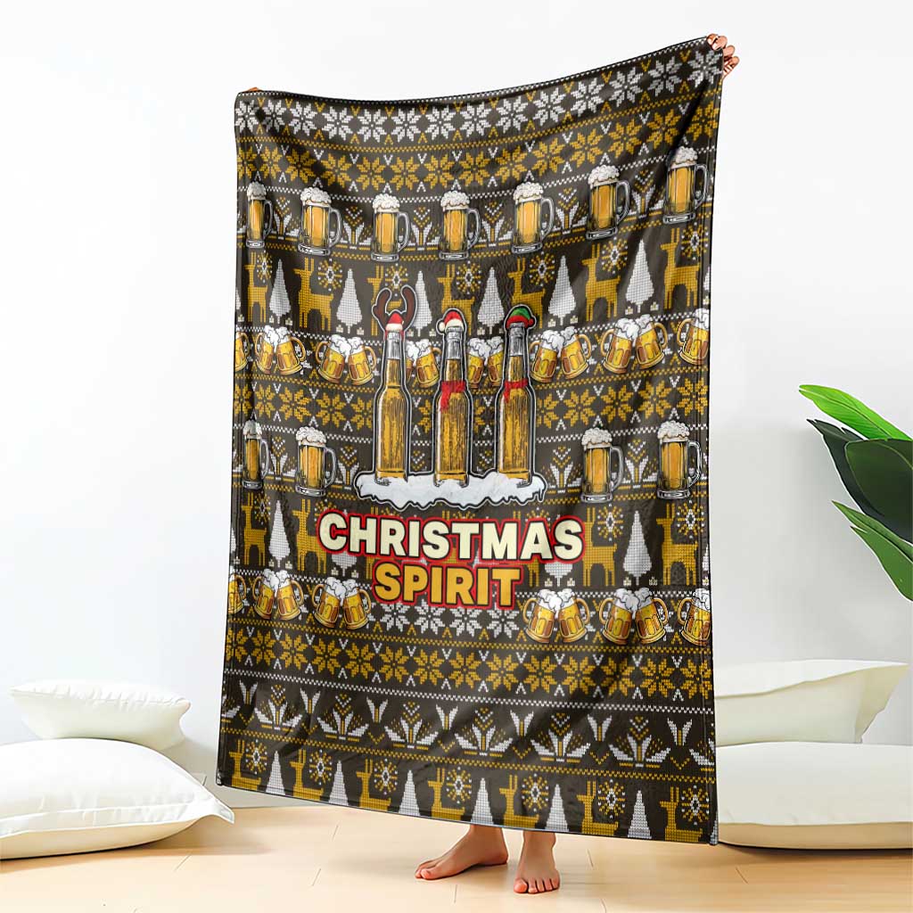 Spirit Beer Christmas Blanket Xmas Holiday Patterns - Wonder Print Shop