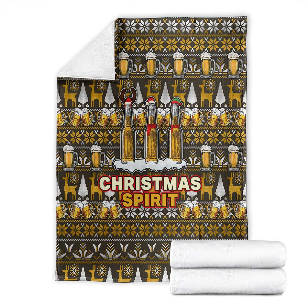 Spirit Beer Christmas Blanket Xmas Holiday Patterns - Wonder Print Shop