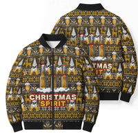 Spirit Beer Christmas Bomber Puffer Jacket Xmas Holiday Patterns - Wonder Print Shop