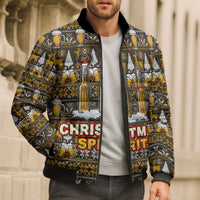 Spirit Beer Christmas Bomber Puffer Jacket Xmas Holiday Patterns - Wonder Print Shop