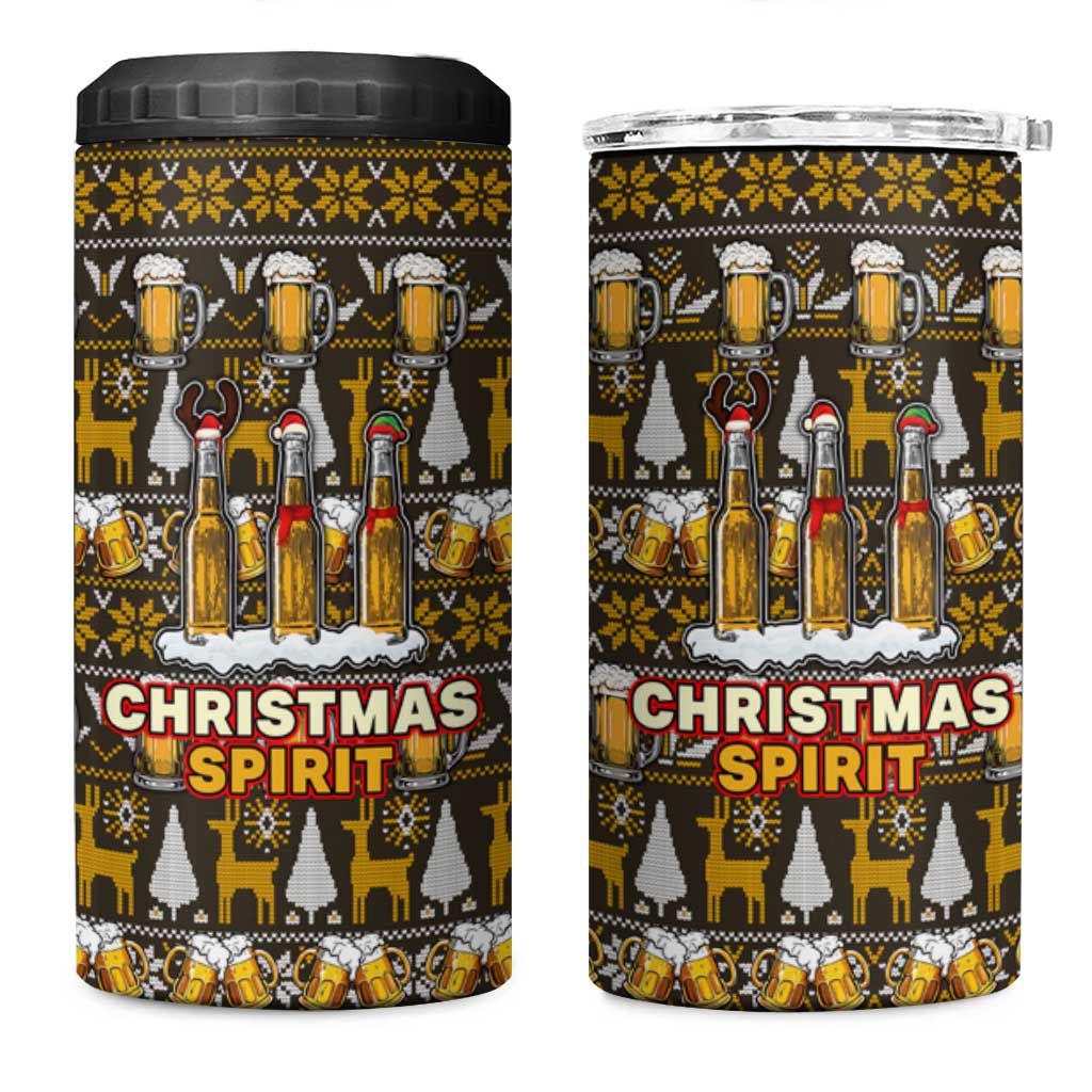 Spirit Beer Christmas 4 in 1 Can Cooler Tumbler Xmas Holiday Patterns - Wonder Print Shop