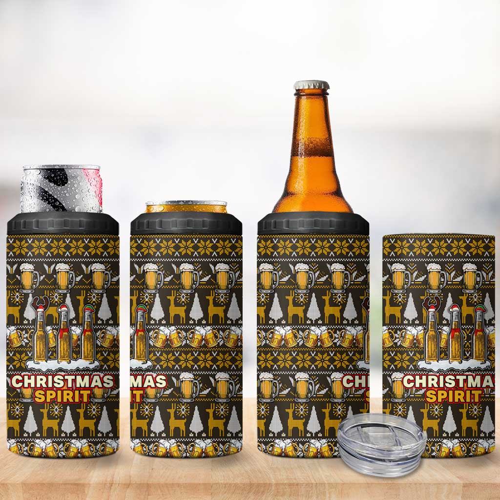 Spirit Beer Christmas 4 in 1 Can Cooler Tumbler Xmas Holiday Patterns - Wonder Print Shop