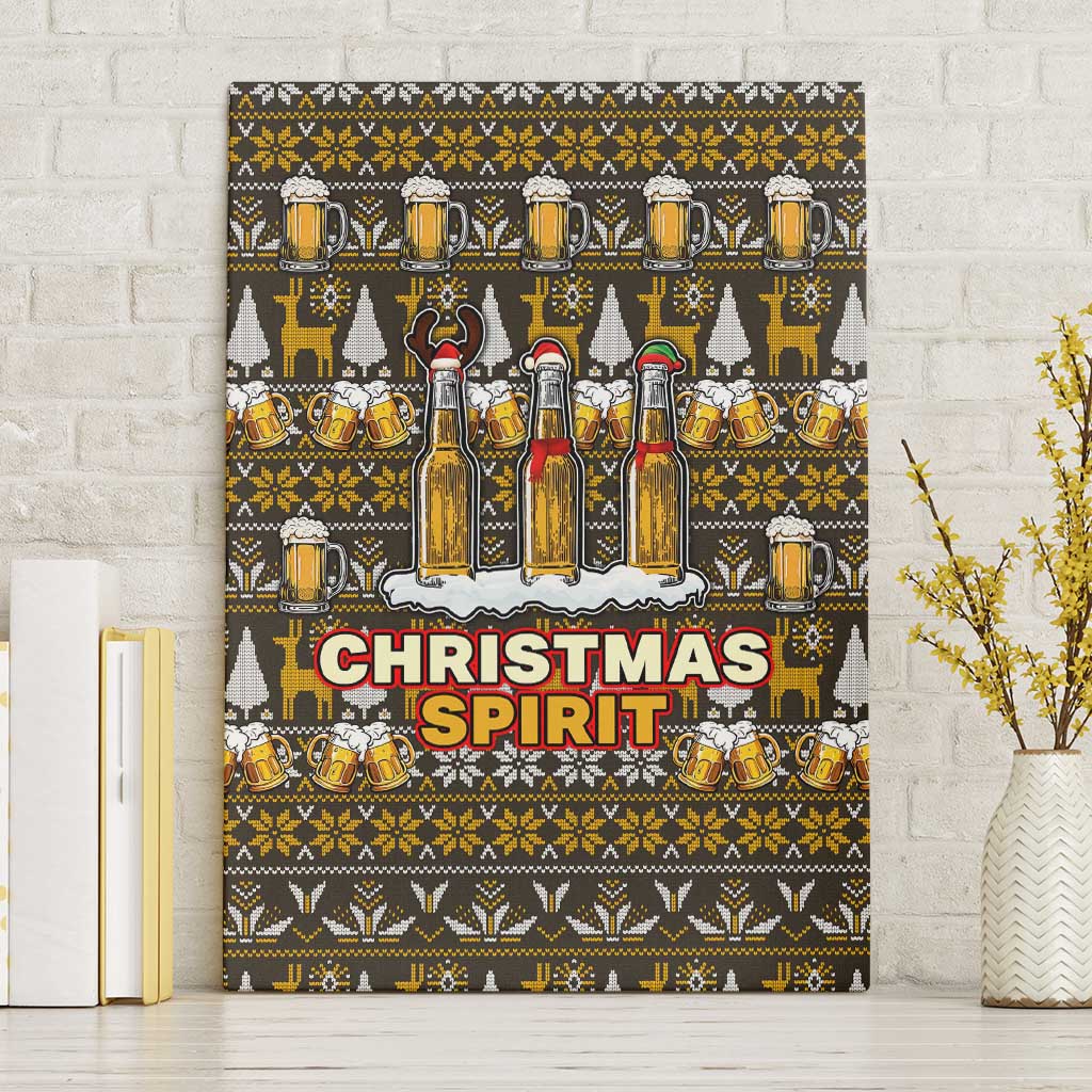 Spirit Beer Christmas Canvas Wall Art Xmas Holiday Patterns - Wonder Print Shop