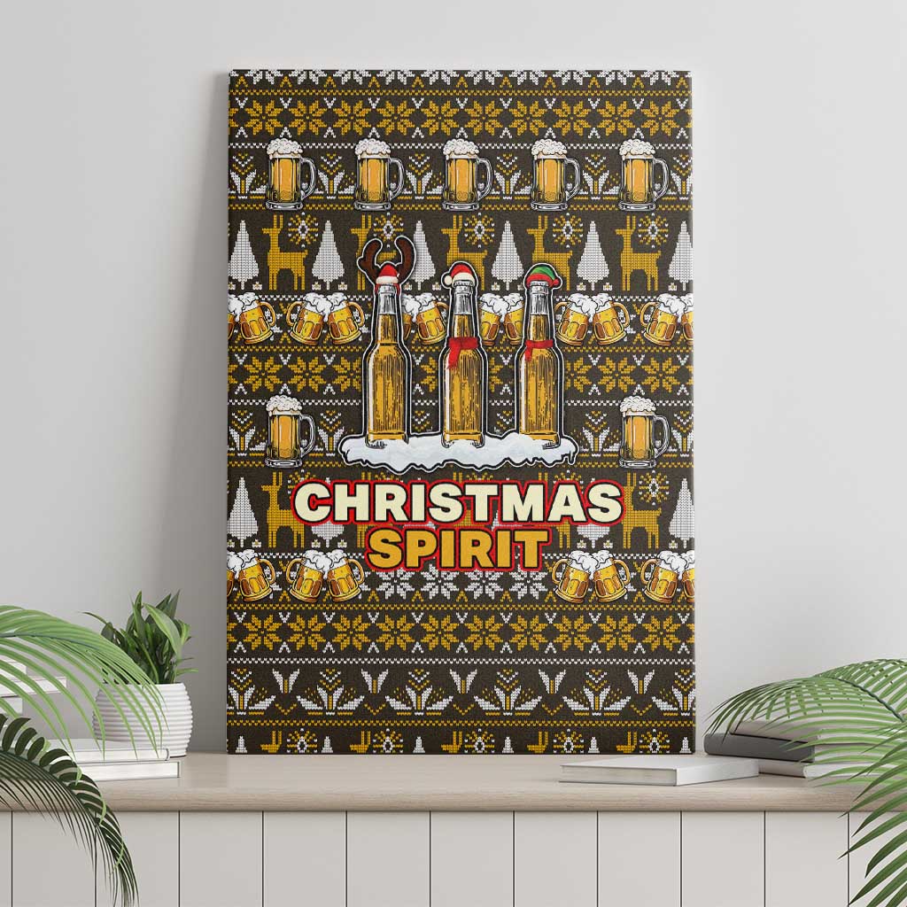 Spirit Beer Christmas Canvas Wall Art Xmas Holiday Patterns - Wonder Print Shop