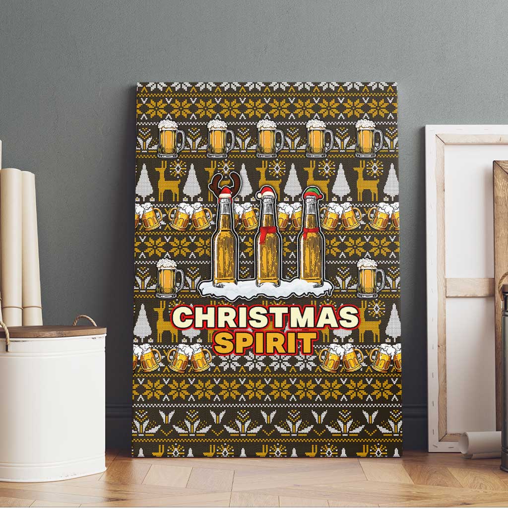 Spirit Beer Christmas Canvas Wall Art Xmas Holiday Patterns - Wonder Print Shop