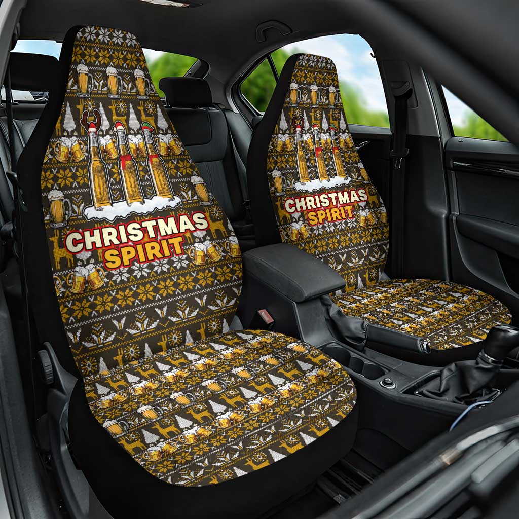 Spirit Beer Christmas Car Seat Cover Xmas Holiday Patterns - Wonder Print Shop
