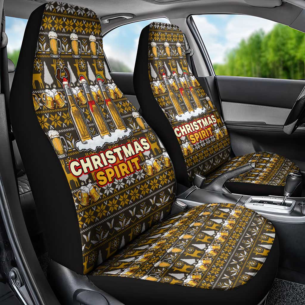 Spirit Beer Christmas Car Seat Cover Xmas Holiday Patterns - Wonder Print Shop