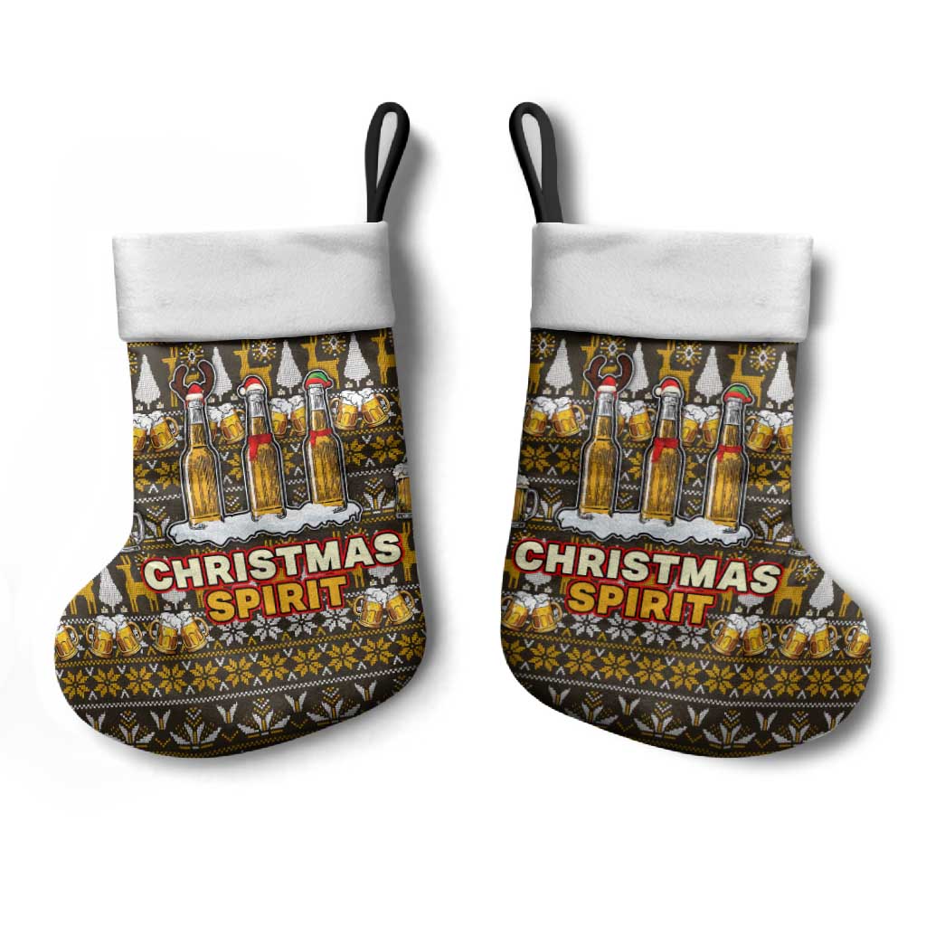 Spirit Beer Christmas Stocking Xmas Holiday Patterns - Wonder Print Shop