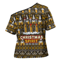 Spirit Beer Christmas Cross Shoulder Shirt Xmas Holiday Patterns - Wonder Print Shop
