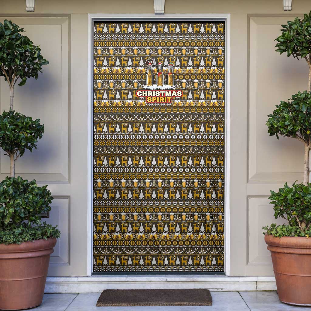 Spirit Beer Christmas Door Cover Xmas Holiday Patterns - Wonder Print Shop