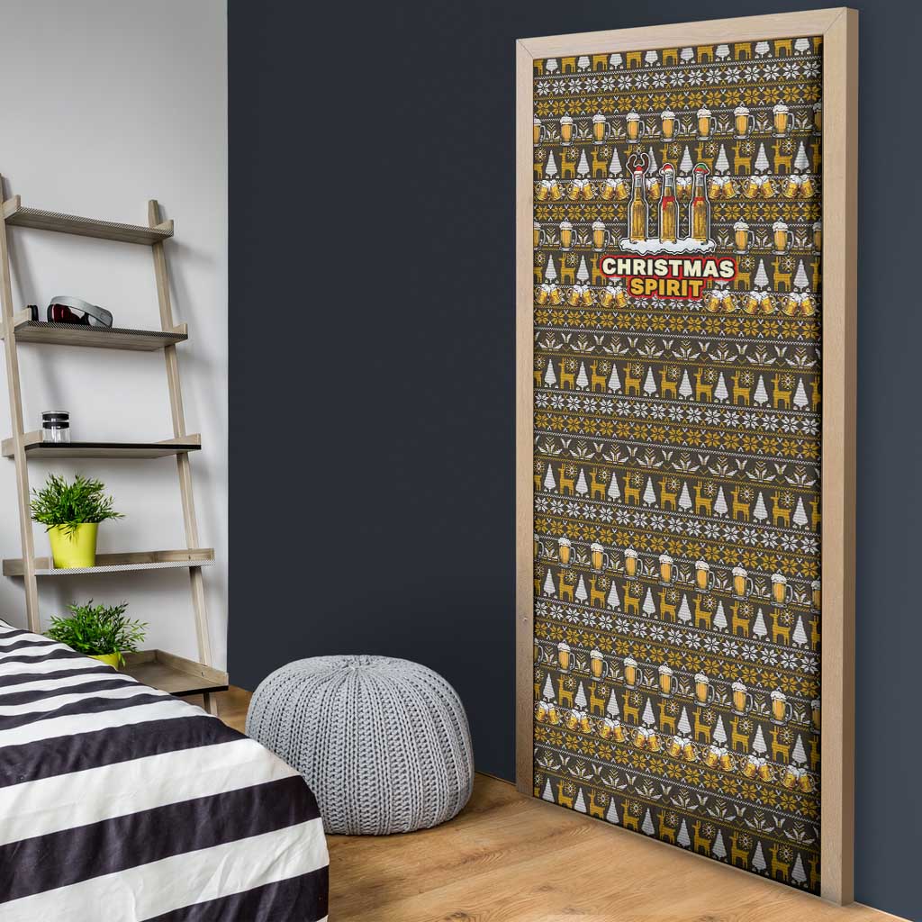 Spirit Beer Christmas Door Cover Xmas Holiday Patterns - Wonder Print Shop