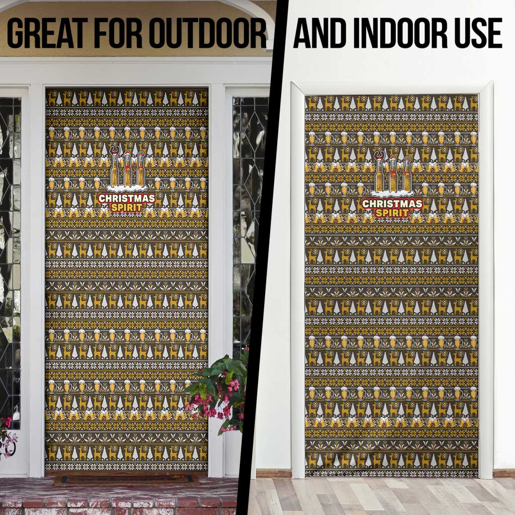 Spirit Beer Christmas Door Cover Xmas Holiday Patterns - Wonder Print Shop