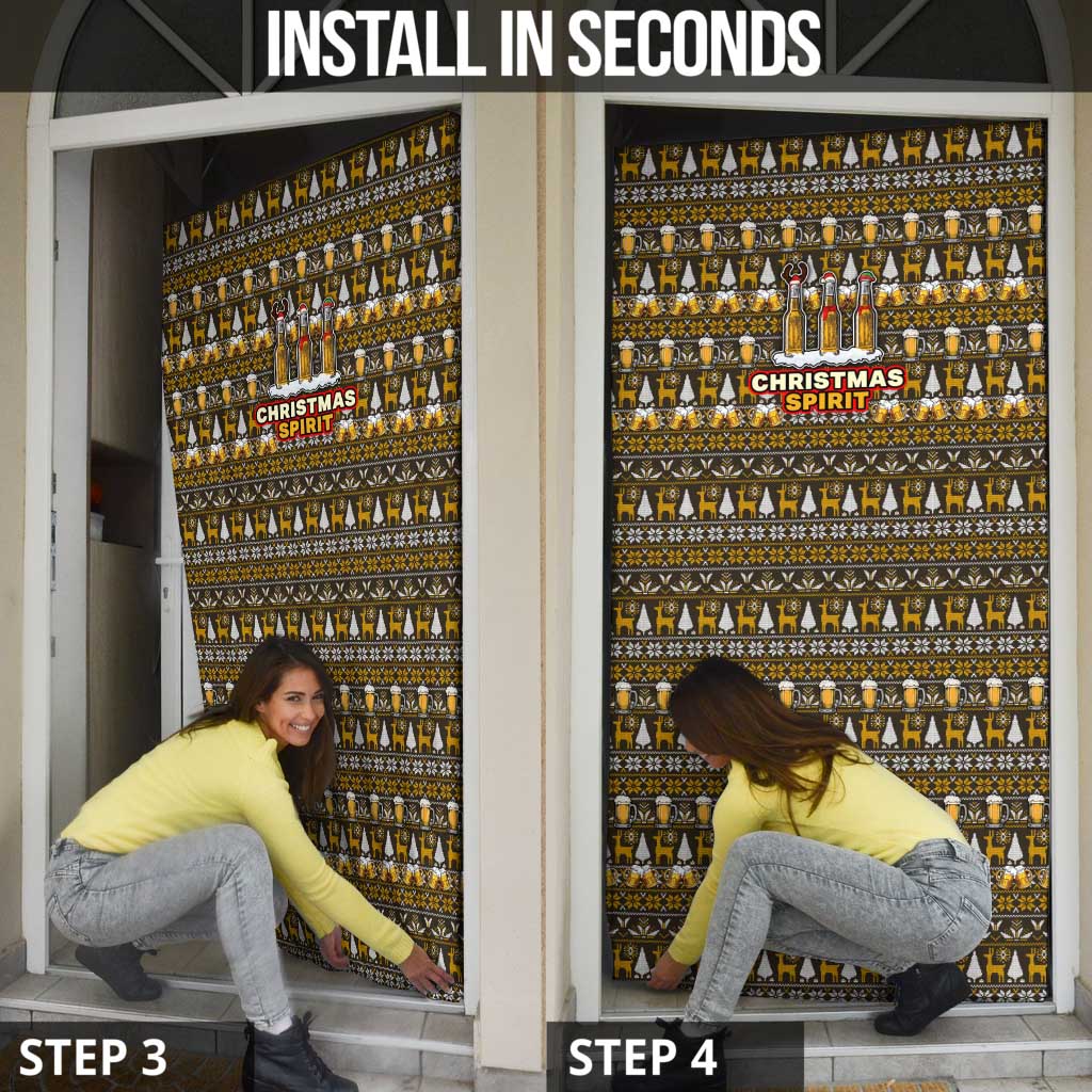 Spirit Beer Christmas Door Cover Xmas Holiday Patterns - Wonder Print Shop
