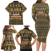 Spirit Beer Christmas Family Matching Long Sleeve Bodycon Dress and Hawaiian Shirt Xmas Holiday Patterns - Wonder Print Shop