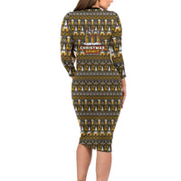 Spirit Beer Christmas Family Matching Long Sleeve Bodycon Dress and Hawaiian Shirt Xmas Holiday Patterns - Wonder Print Shop