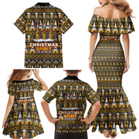 Spirit Beer Christmas Family Matching Mermaid Dress and Hawaiian Shirt Xmas Holiday Patterns - Wonder Print Shop