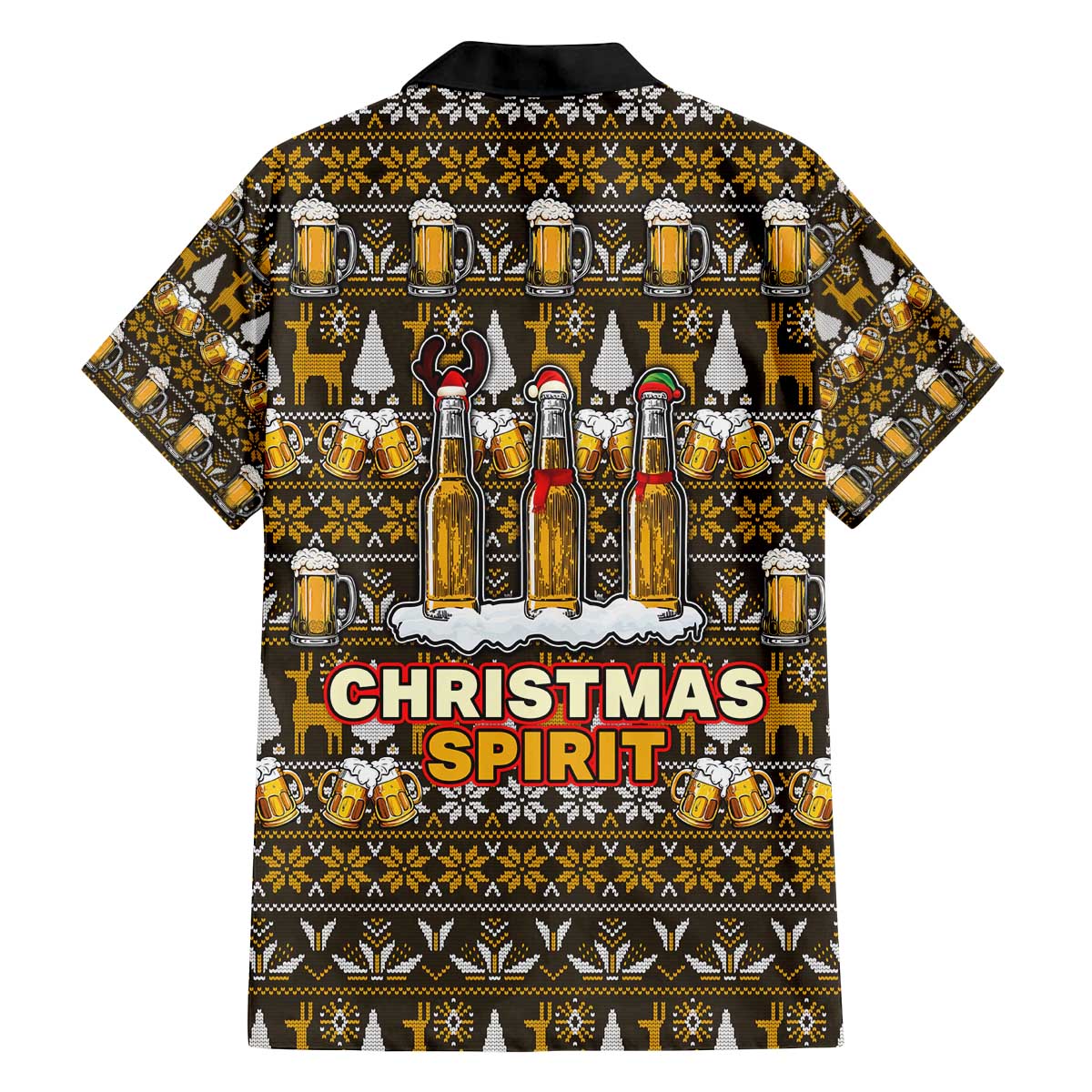 Spirit Beer Christmas Family Matching Off The Shoulder Long Sleeve Dress and Hawaiian Shirt Xmas Holiday Patterns - Wonder Print Shop