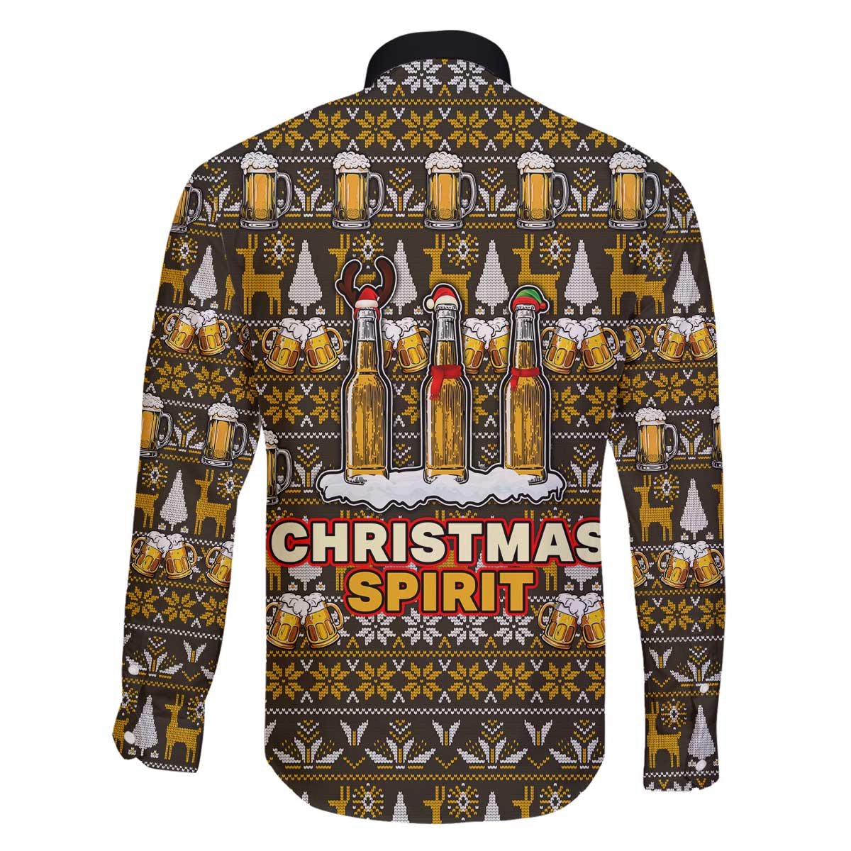 Spirit Beer Christmas Family Matching Off The Shoulder Long Sleeve Dress and Hawaiian Shirt Xmas Holiday Patterns - Wonder Print Shop