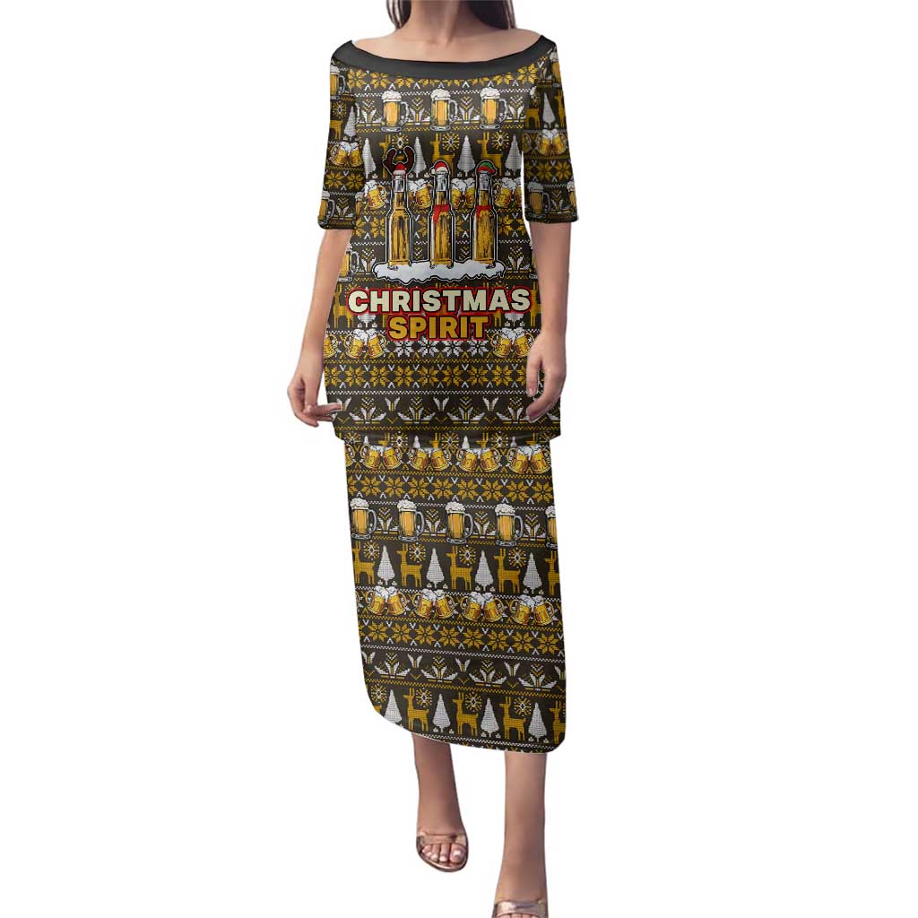 Spirit Beer Christmas Family Matching Puletasi and Hawaiian Shirt Xmas Holiday Patterns - Wonder Print Shop