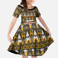 Spirit Beer Christmas Family Matching Short Sleeve Bodycon Dress and Hawaiian Shirt Xmas Holiday Patterns - Wonder Print Shop