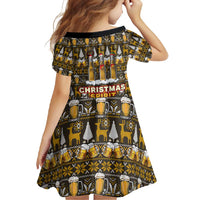 Spirit Beer Christmas Family Matching Short Sleeve Bodycon Dress and Hawaiian Shirt Xmas Holiday Patterns - Wonder Print Shop