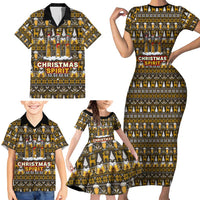 Spirit Beer Christmas Family Matching Short Sleeve Bodycon Dress and Hawaiian Shirt Xmas Holiday Patterns - Wonder Print Shop