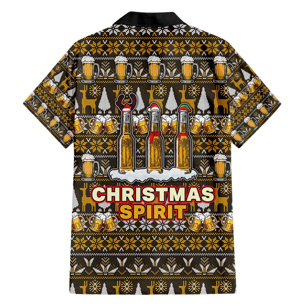 Spirit Beer Christmas Family Matching Short Sleeve Bodycon Dress and Hawaiian Shirt Xmas Holiday Patterns - Wonder Print Shop