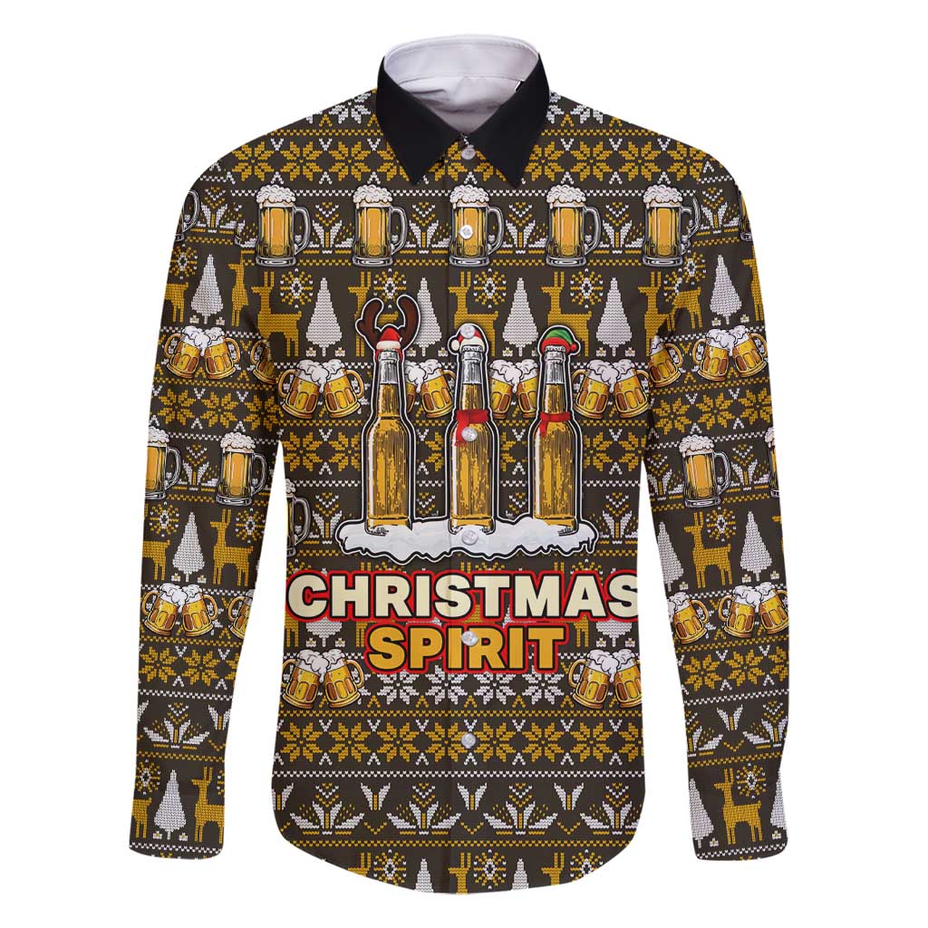 Spirit Beer Christmas Family Matching Summer Maxi Dress and Hawaiian Shirt Xmas Holiday Patterns - Wonder Print Shop