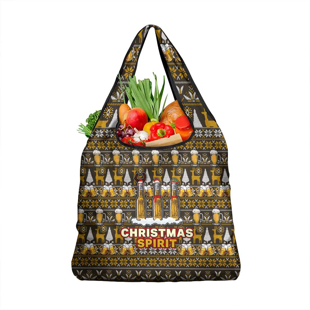 Spirit Beer Christmas Grocery Bag Xmas Holiday Patterns - Wonder Print Shop