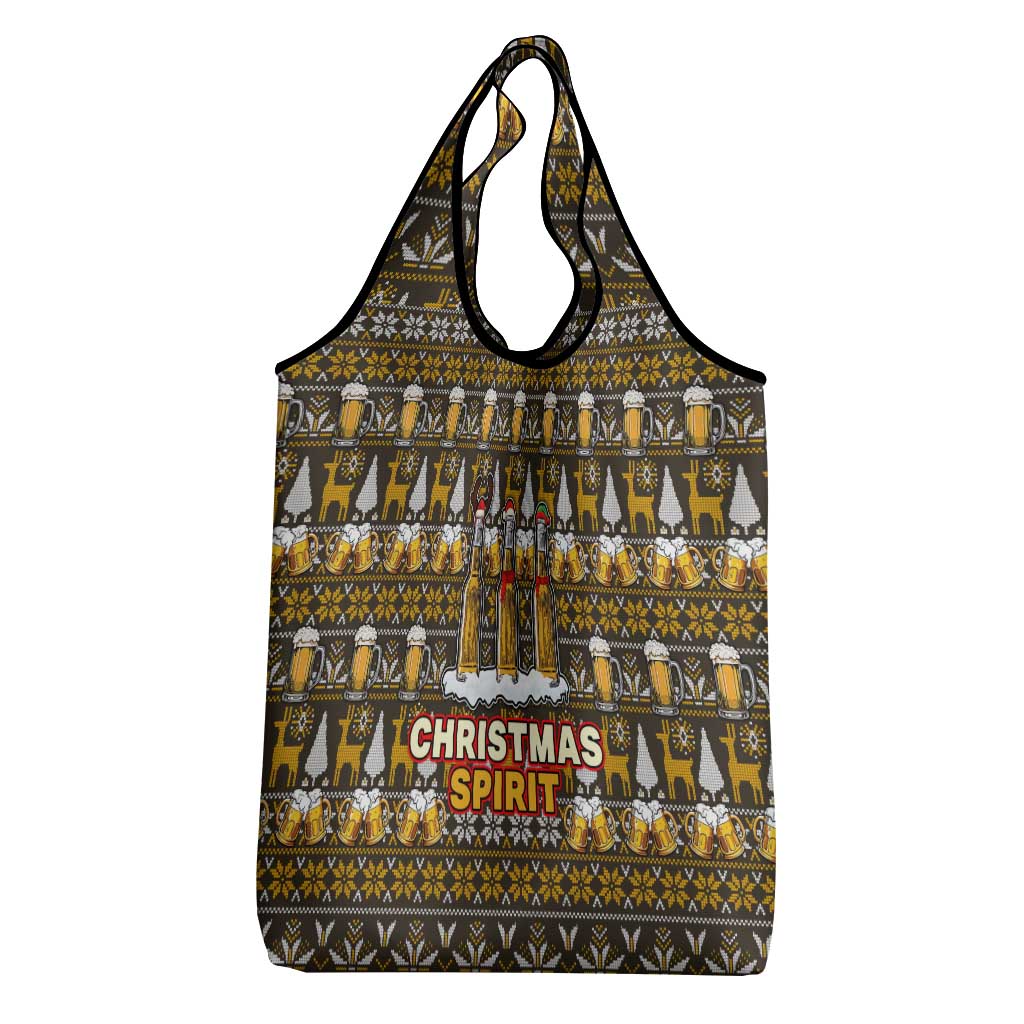 Spirit Beer Christmas Grocery Bag Xmas Holiday Patterns - Wonder Print Shop