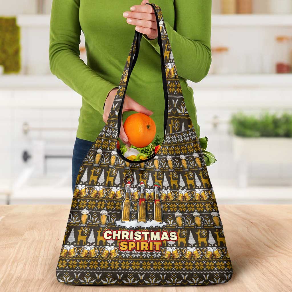 Spirit Beer Christmas Grocery Bag Xmas Holiday Patterns - Wonder Print Shop