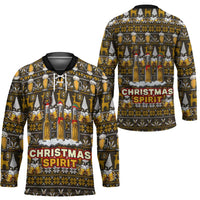 Spirit Beer Christmas Hockey Jersey Xmas Holiday Patterns - Wonder Print Shop