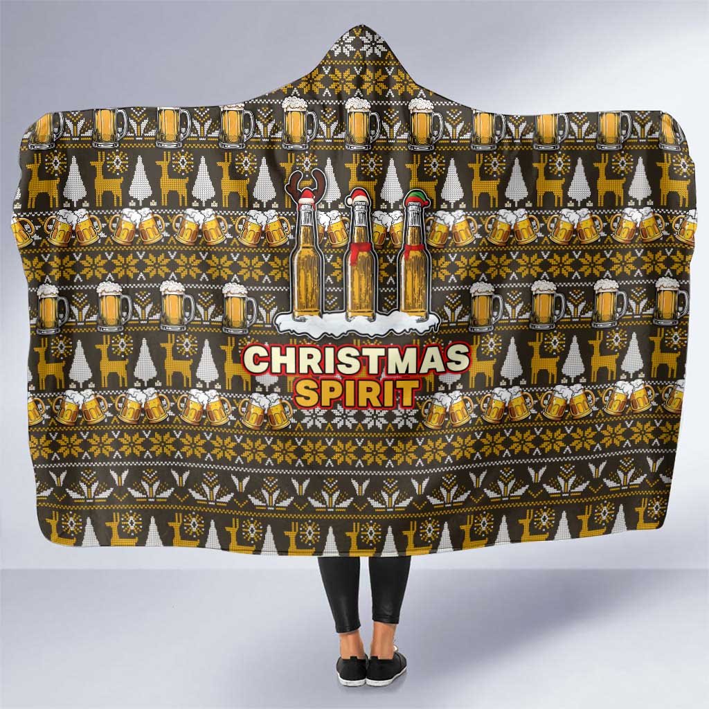 Spirit Beer Christmas Hooded Blanket Xmas Holiday Patterns - Wonder Print Shop
