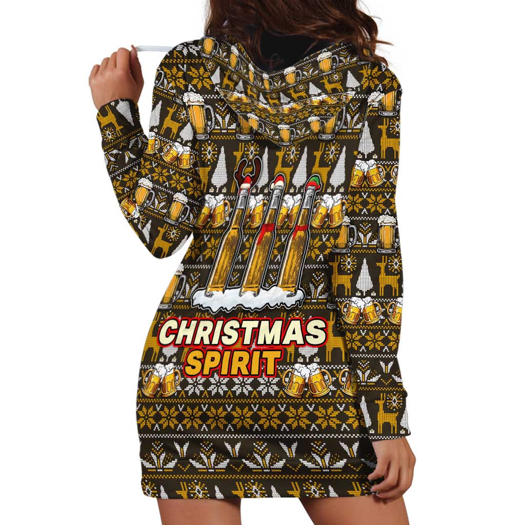 Spirit Beer Christmas Hoodie Dress Xmas Holiday Patterns - Wonder Print Shop