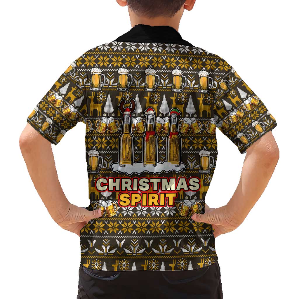 Spirit Beer Christmas Kid Hawaiian Shirt Xmas Holiday Patterns - Wonder Print Shop