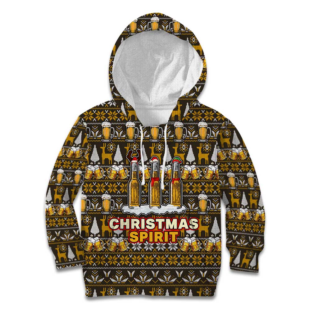 Spirit Beer Christmas Kid Hoodie Xmas Holiday Patterns - Wonder Print Shop