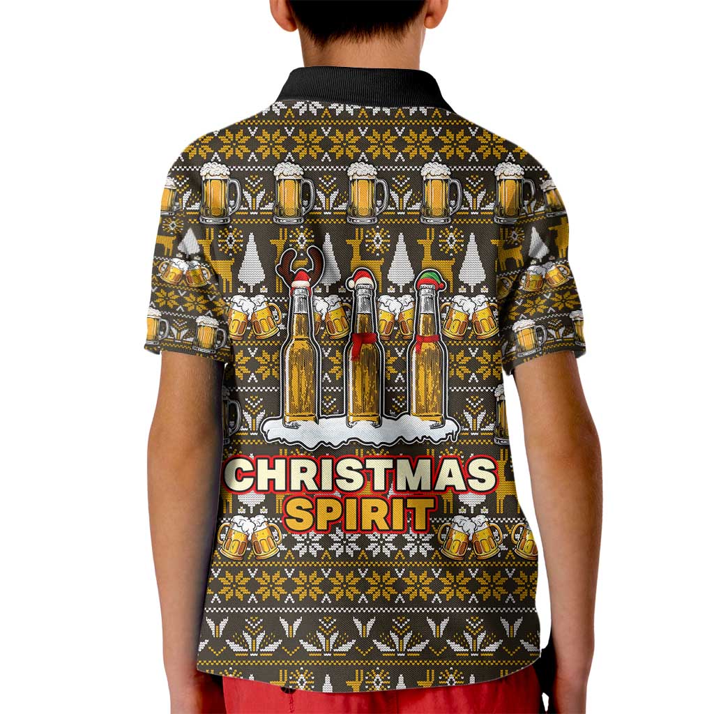 Spirit Beer Christmas Kid Polo Shirt Xmas Holiday Patterns - Wonder Print Shop