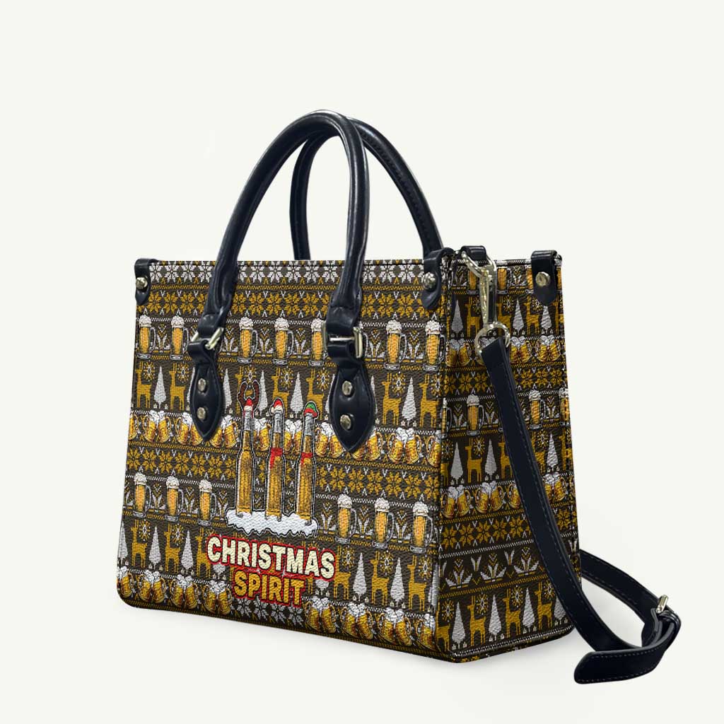Spirit Beer Christmas Leather Bag Xmas Holiday Patterns - Wonder Print Shop